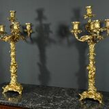 Bronze Candelabra, after J-A. Meissonnier, Rococo style, Napoleonic era