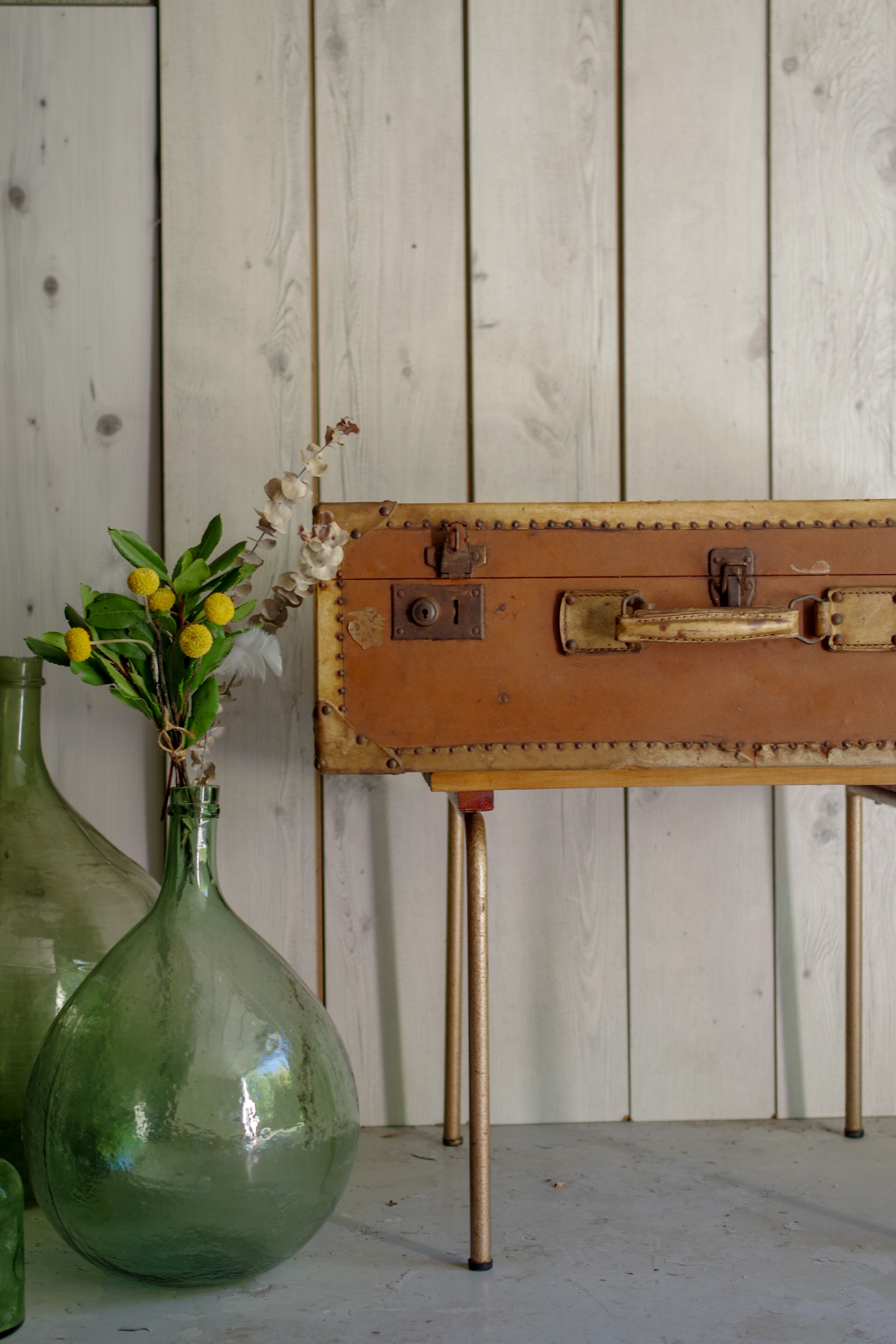 Large trunk or suitcase retro vintage years 50