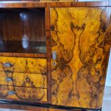 Art deco dining room sideboard in briar with upstand, 1940s
