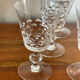 6 crystal wine glasses and 2 water glasses
