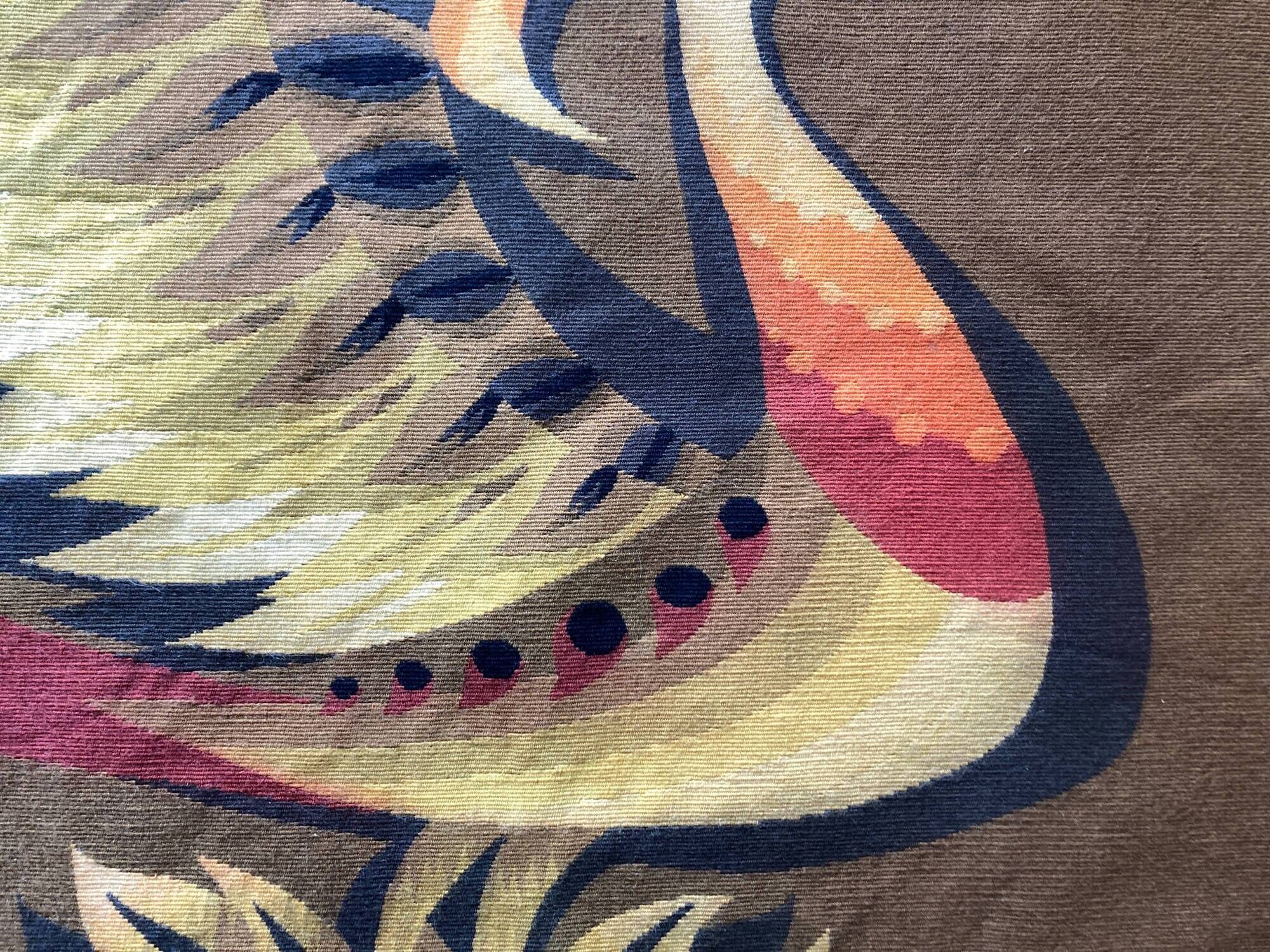 Aubusson tapestry Bleynie midcentury Atelier Andraud 6/6