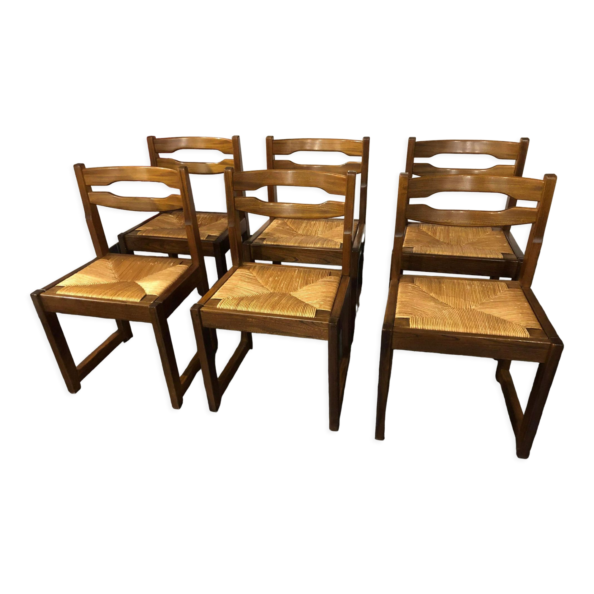 Suite of 6 sled chairs from the house revival 1970s