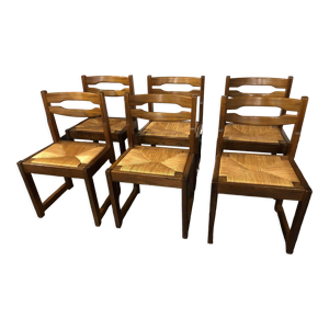 Suite de 6 chaises traineau - 1970