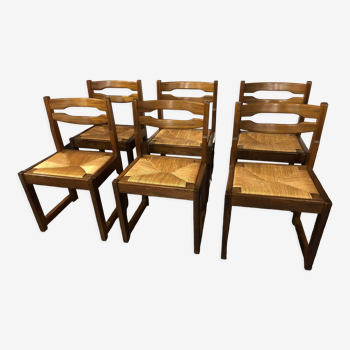 Suite of 6 sled chairs from the house revival 1970s