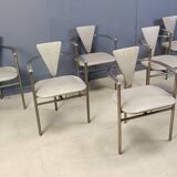 Post modern dining chairs by Belgo chrom, set of 6 - 1980s