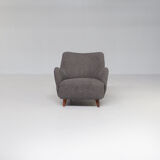 50s luxury sheepskin club fauteuil with new teddy fabric