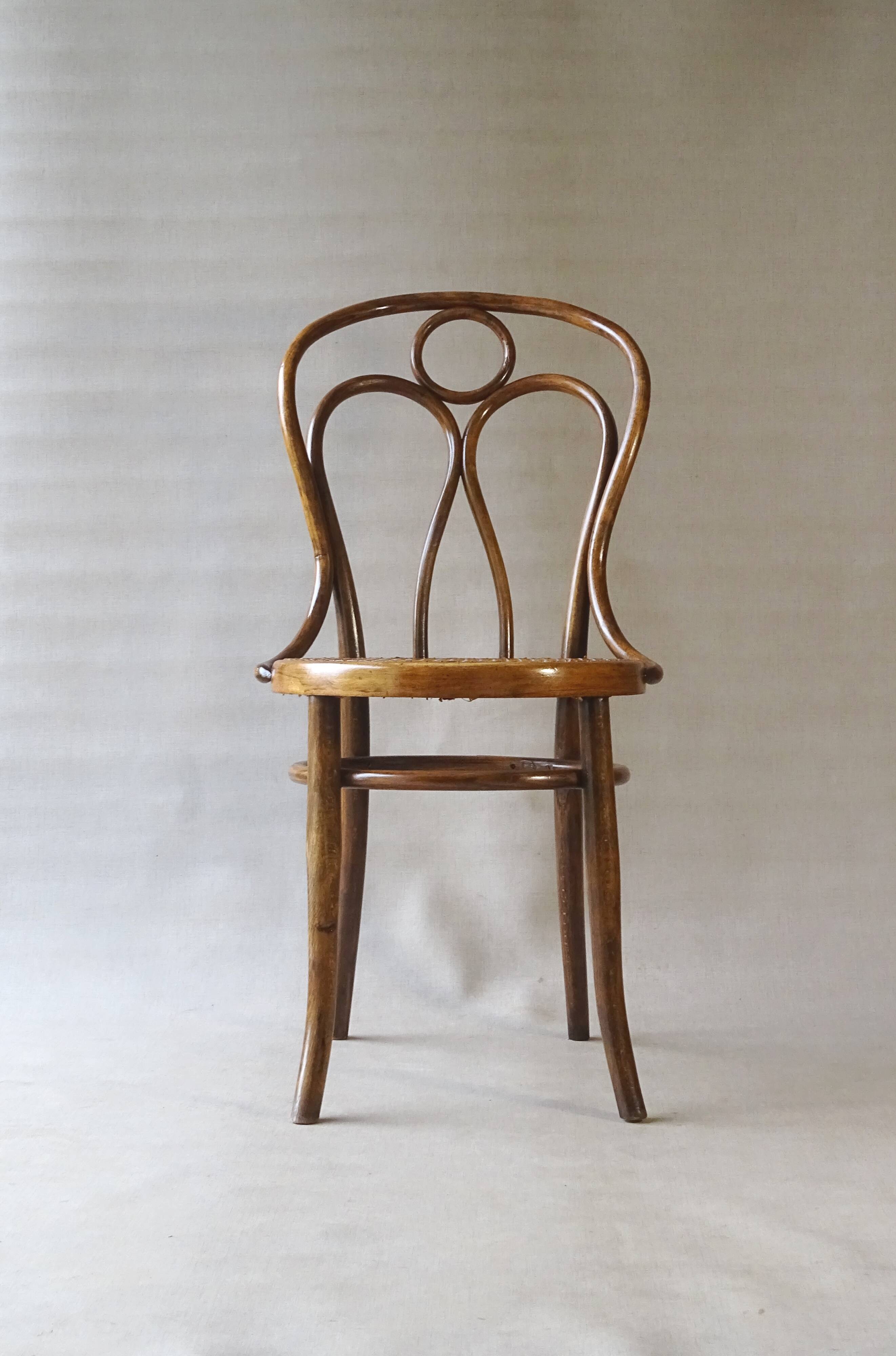 Engelstuhl cane bistro chair by Hofmann Austria