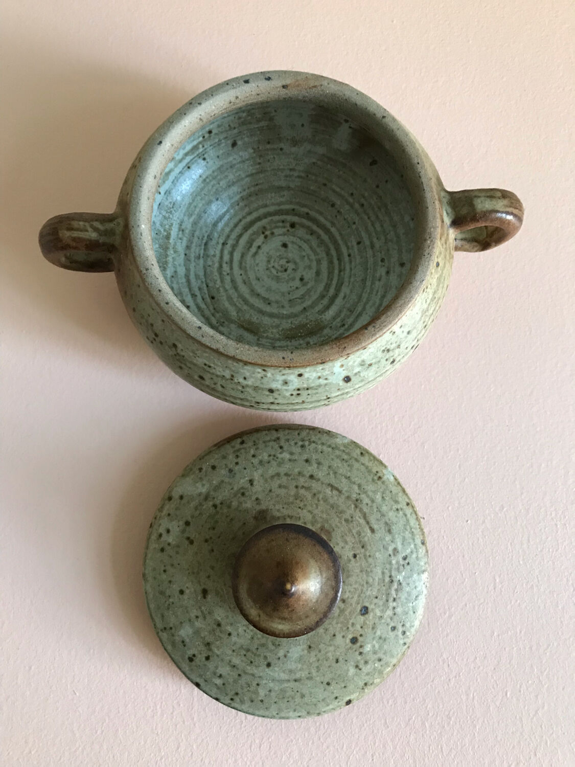 Stoneware sugar bowl