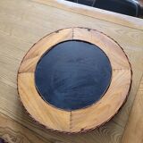 Vintage round rattan mirror