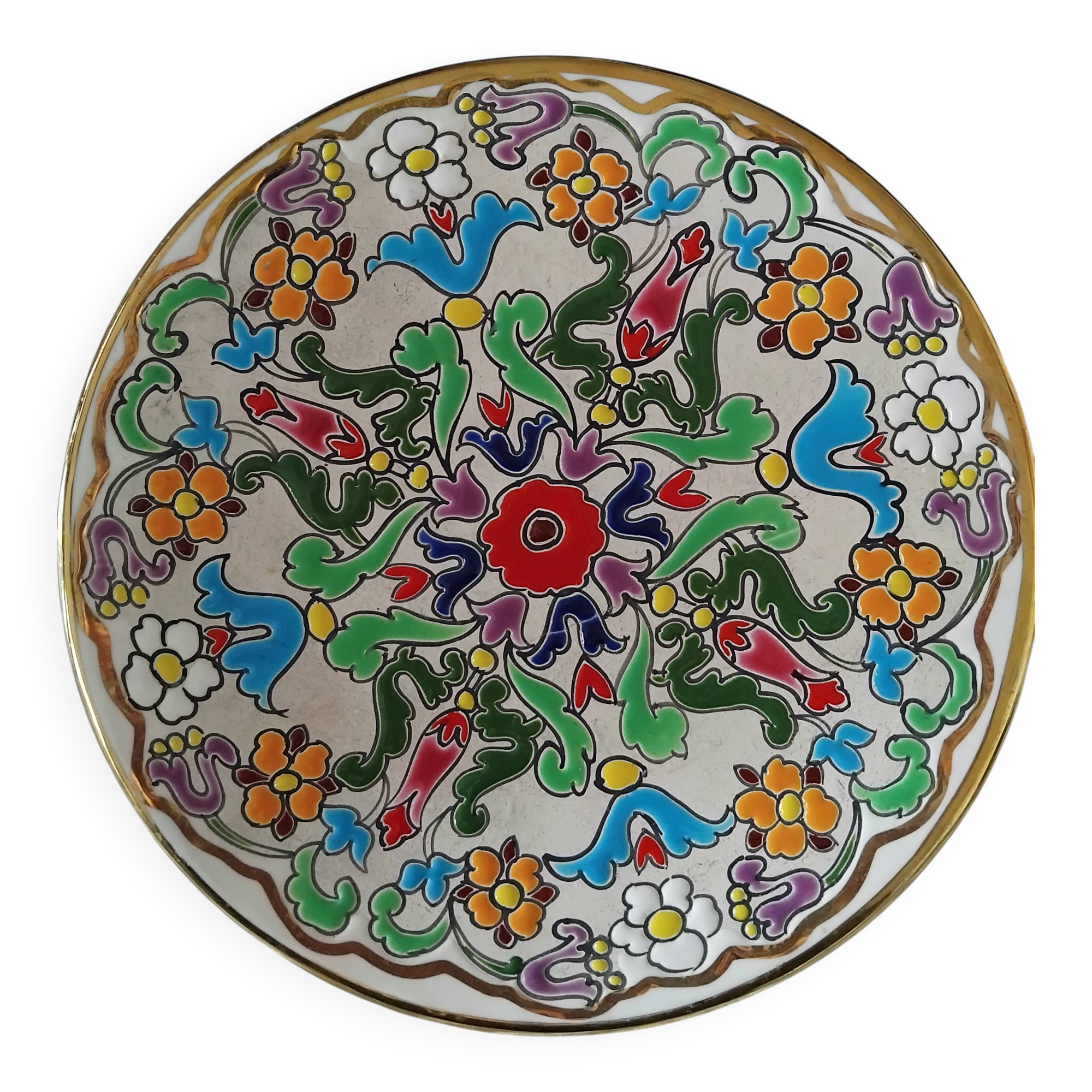 Decorative Floral Plate by Jose Royo Vilar, Spain