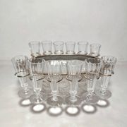 Seau à glace en verre avec douze coupes. Espagne, années 1950.