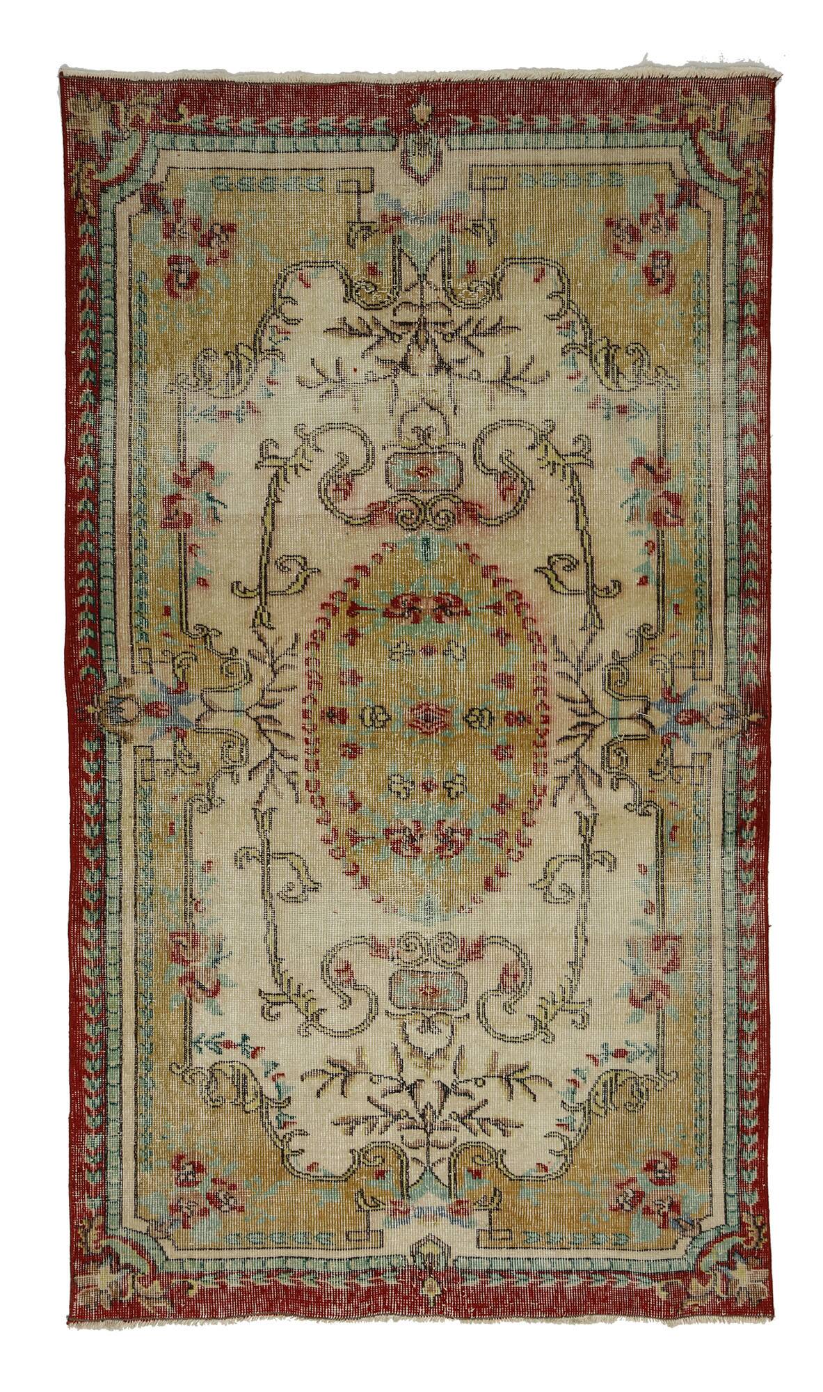 ONE-OF-A-KIND TURKISH HANDWOVEN VINTAGE RUG - RUSTIC VINTAGE CHARM 210X 120