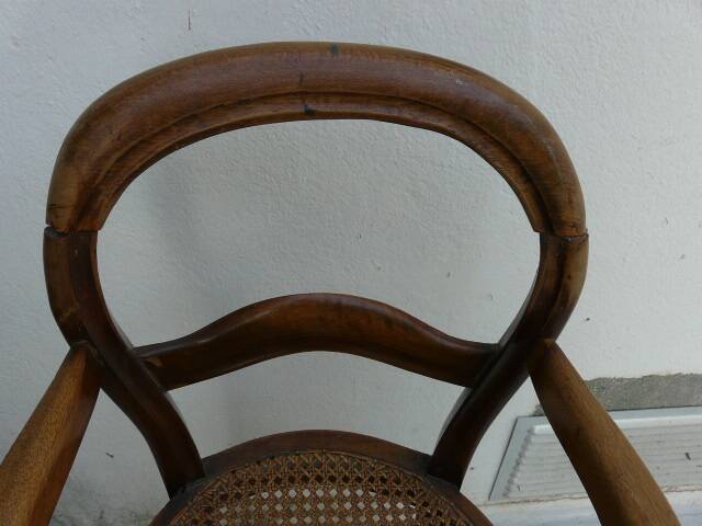 antique caned high chair for children