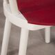 Set of 4 vintage 1980s chairs in wood and red vinyl, italian design