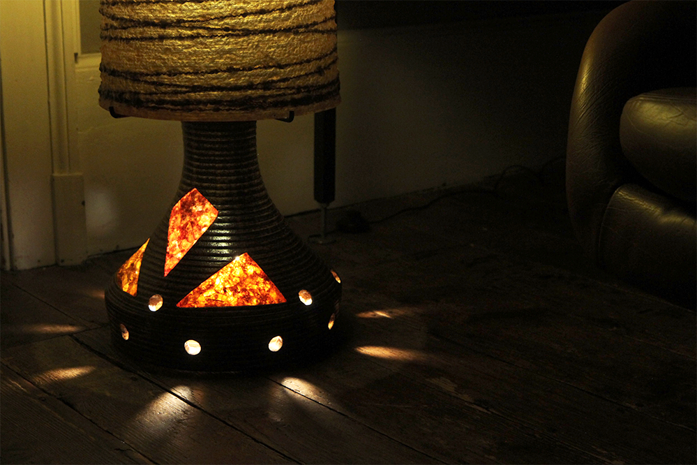 1960 Accolay ceramic and resin floor lamp