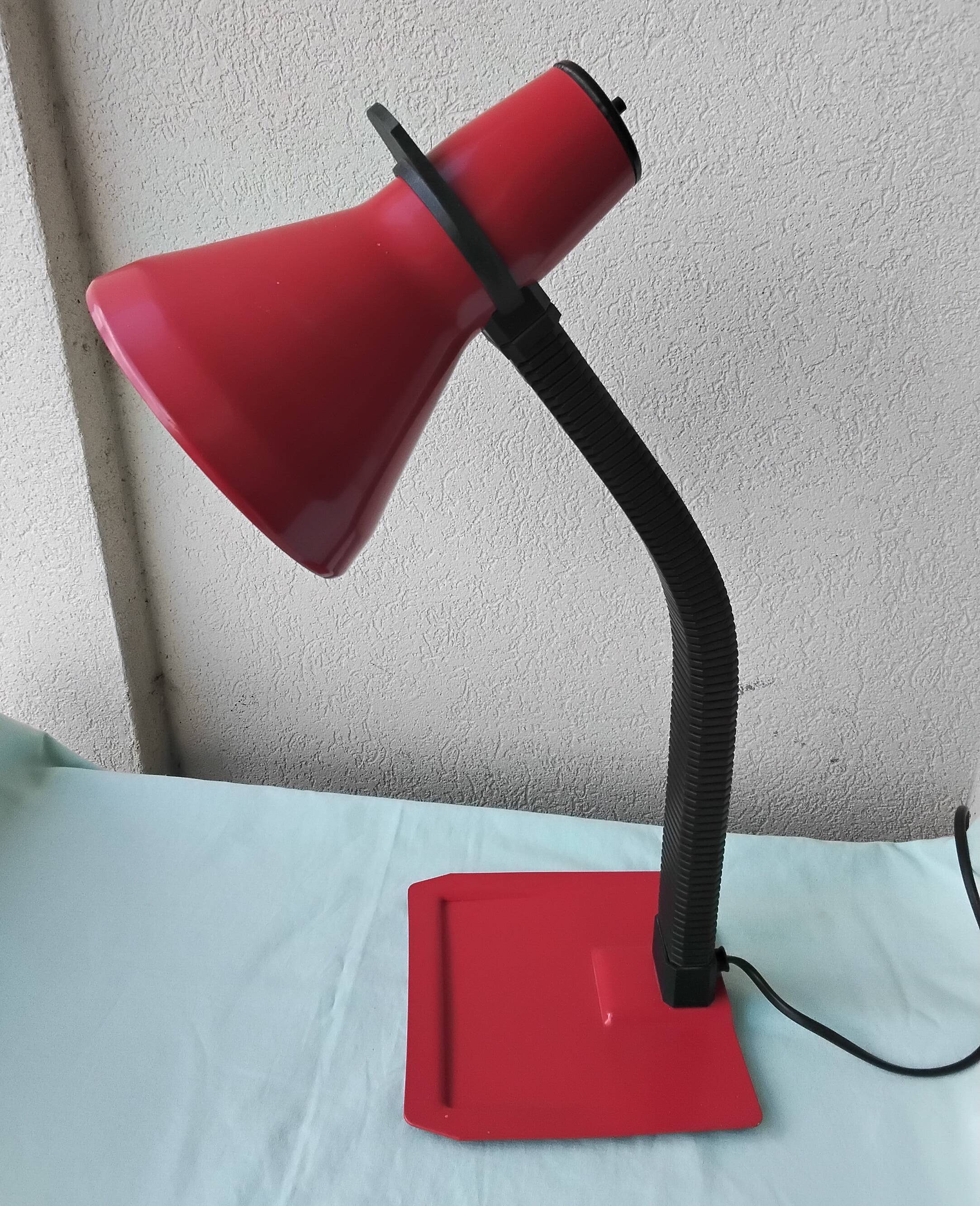 Red desk lamp