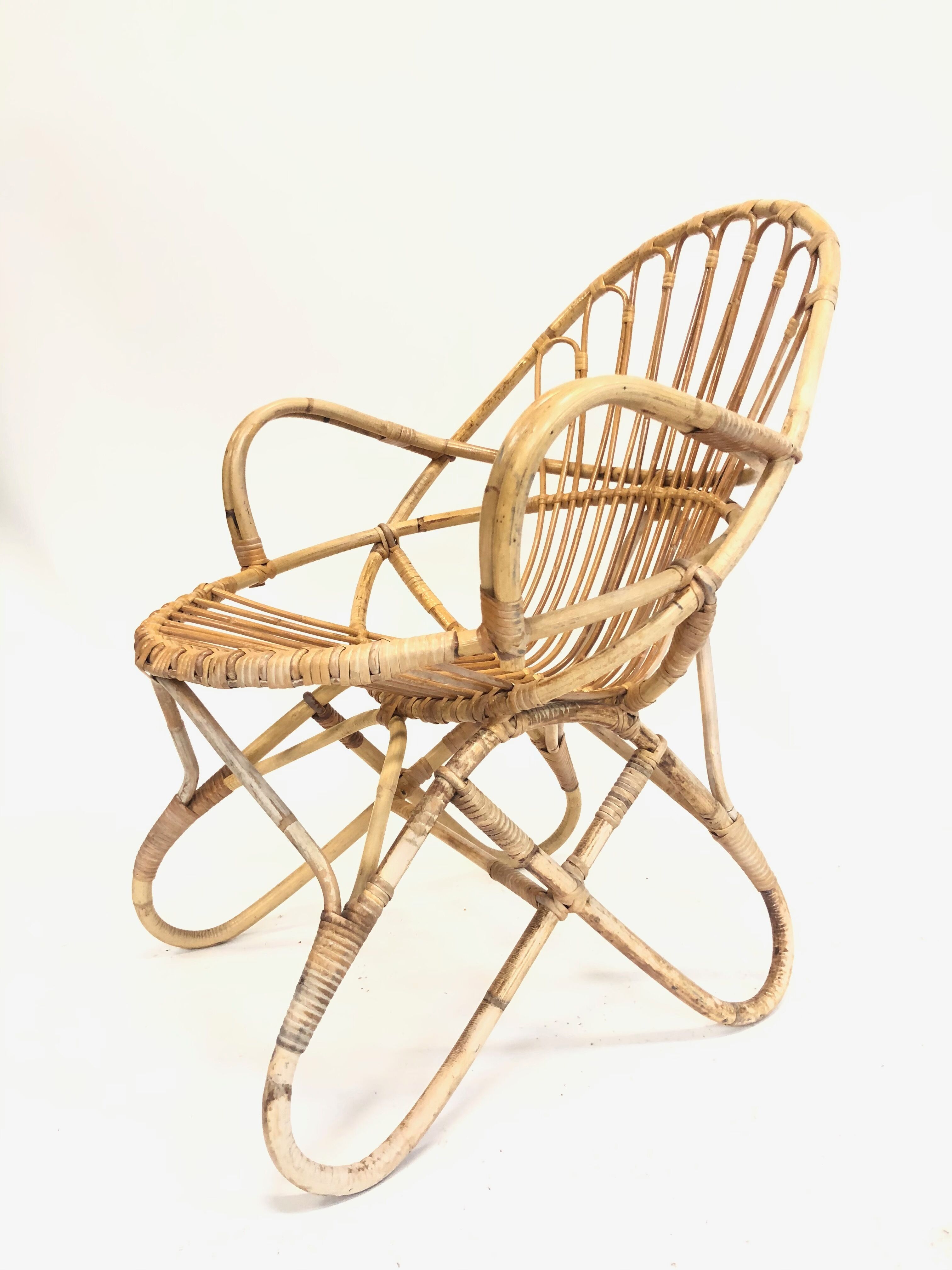 Rohe Noordwolde rattan chair, 1960, Netherlands