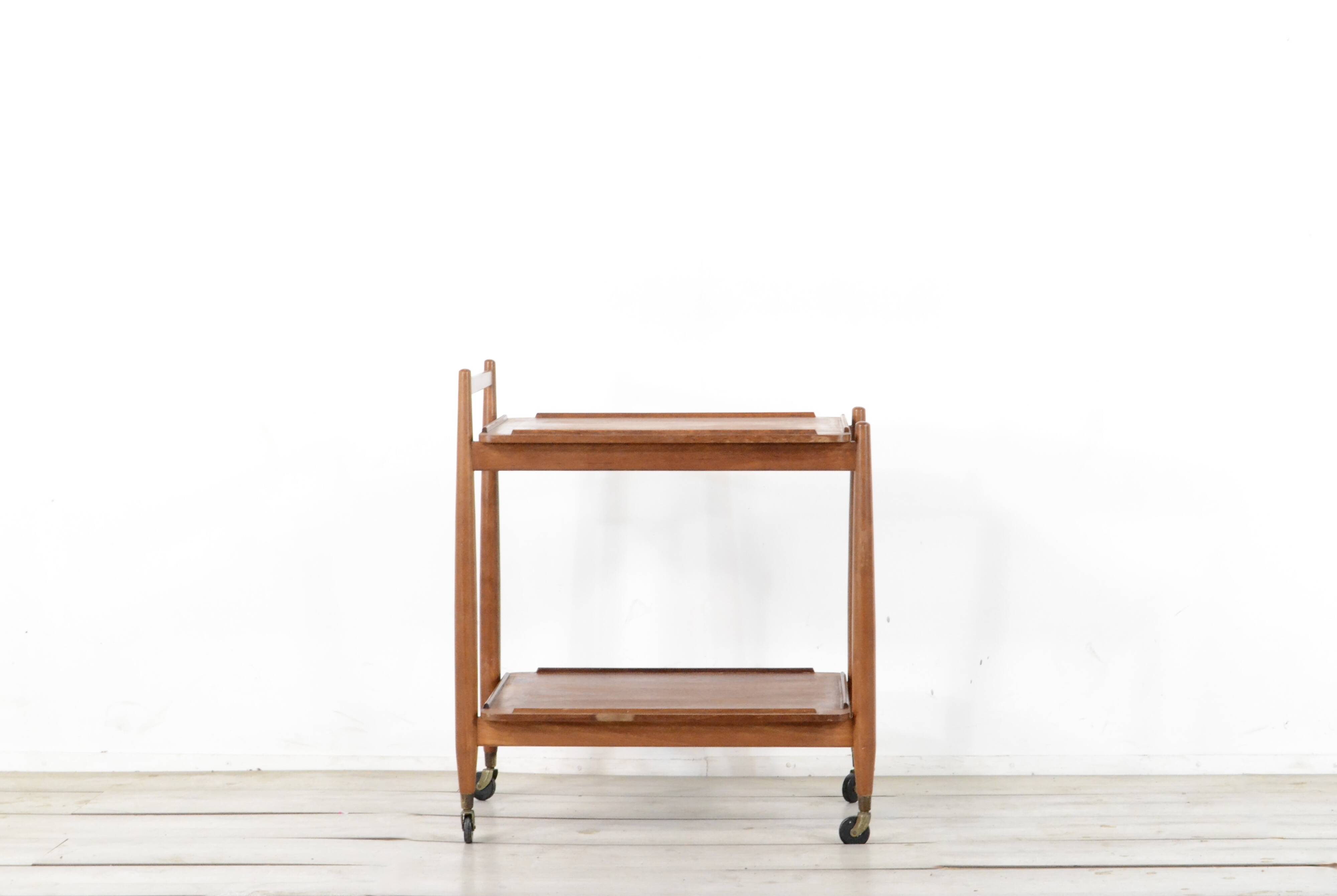 Midcentury White & Newton Teak Cocktail Drinks Trolley / Hostess. Vintage M