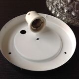 Round ceiling lamp in bubbled glass / vintage 60s-70s