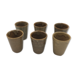 Set of 6 cups in digoin gres