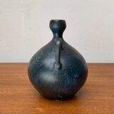 Vintage German brutalist studio pottery vase carafe by Gerhard Liebenthron, 1980.