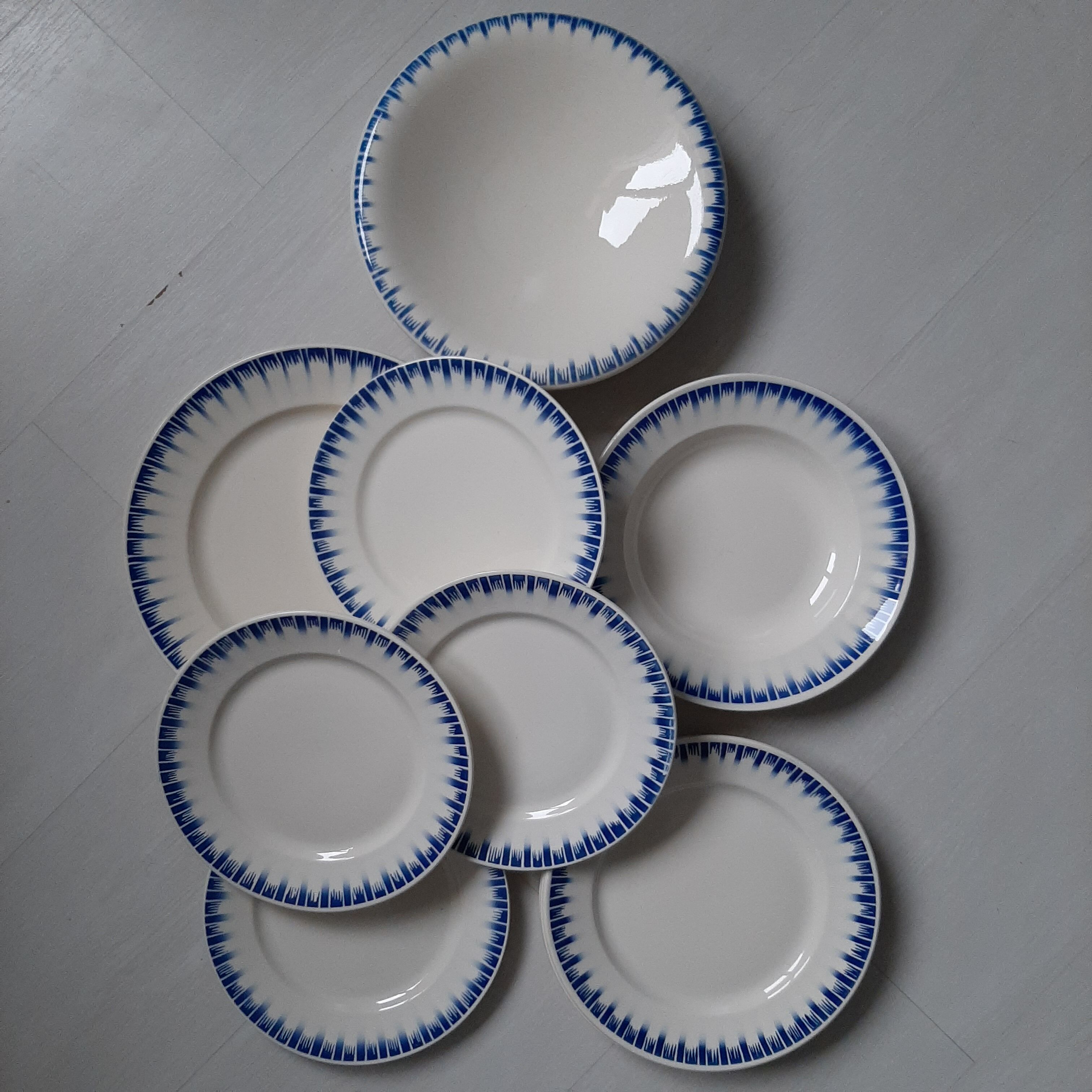 Lot plates and dishes earthenware Badonviller Carthage Rare