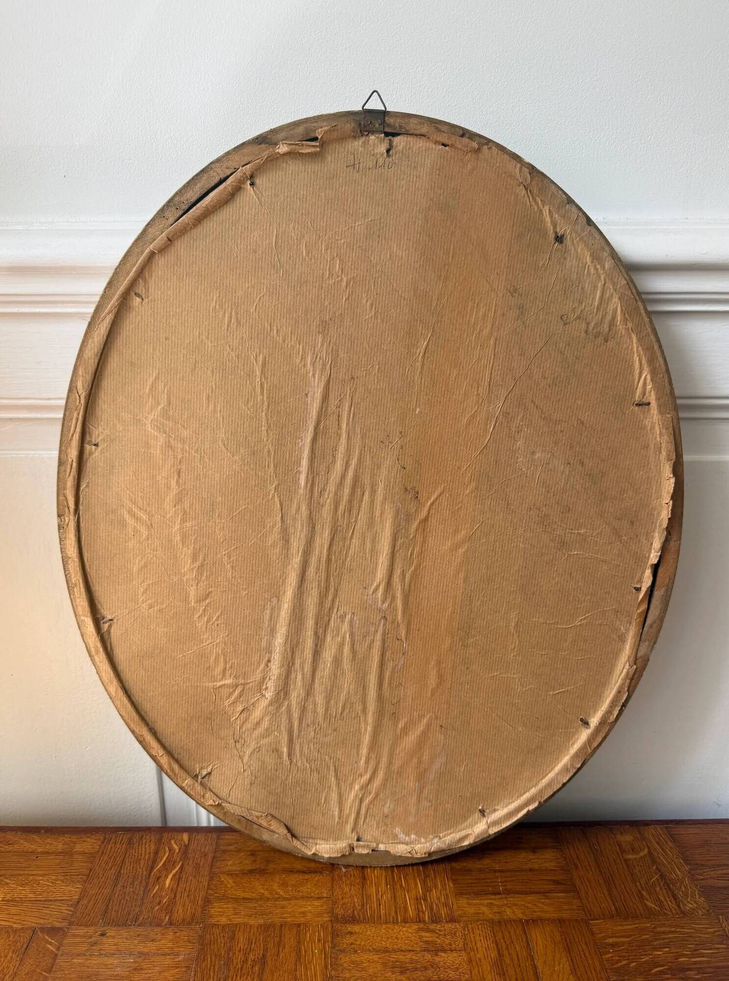 Gold oval mirror - mercury glass