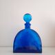 Carafe demi cercle verre pressé bleu