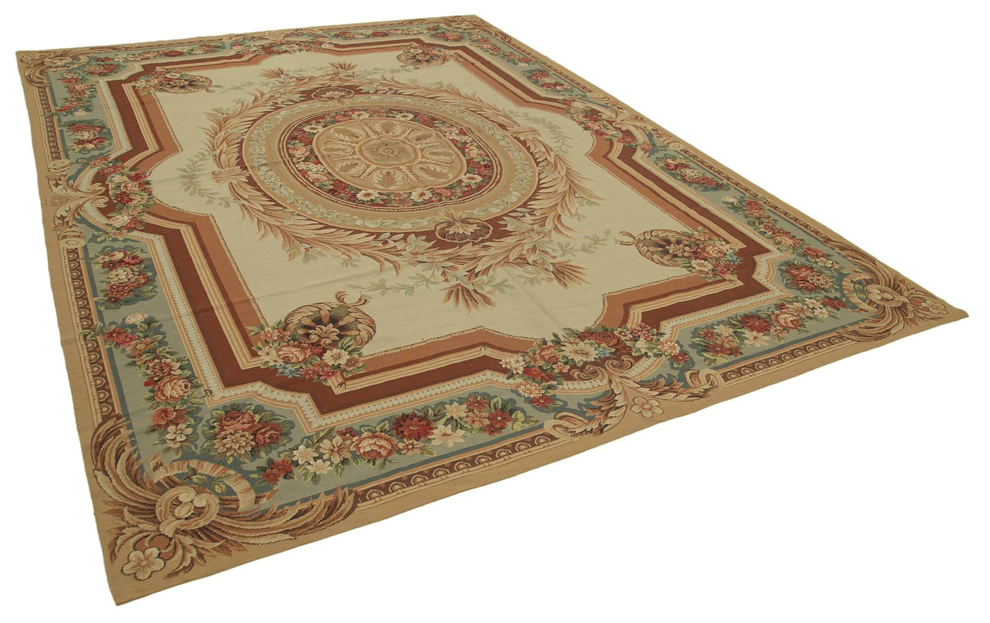 Handmade Beige Flatweave Needlepoint Kilim 272 cm x 361 cm