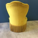 Set of 2 old gold toad armchairs