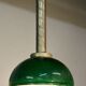 Lustre corps laiton et opaline verte