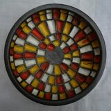 Multicolor dish, original ceramics signed Jean Garillon, years 50