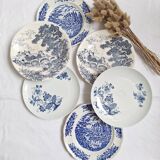 Vintage blue dinner plates