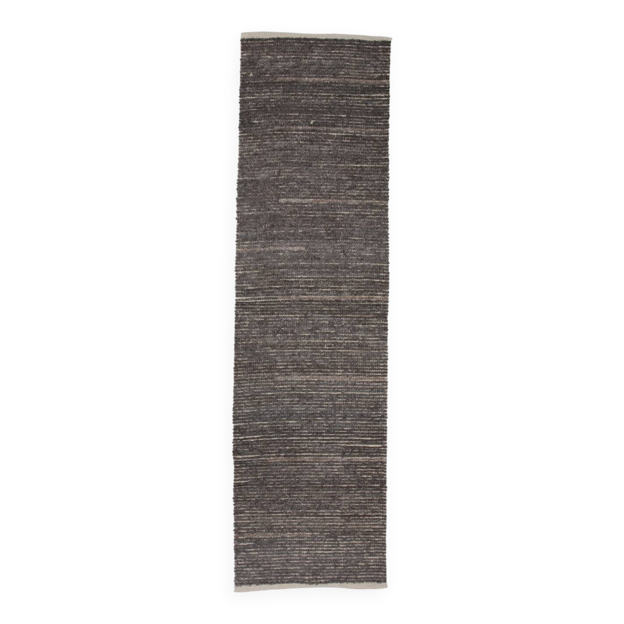 3x11 Vintage Dark Brown Super Soft Kilim Runner Rug, 94x345Cm