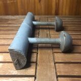 Ancienne patère porte manteau mural x2 bois gris vintage #a417