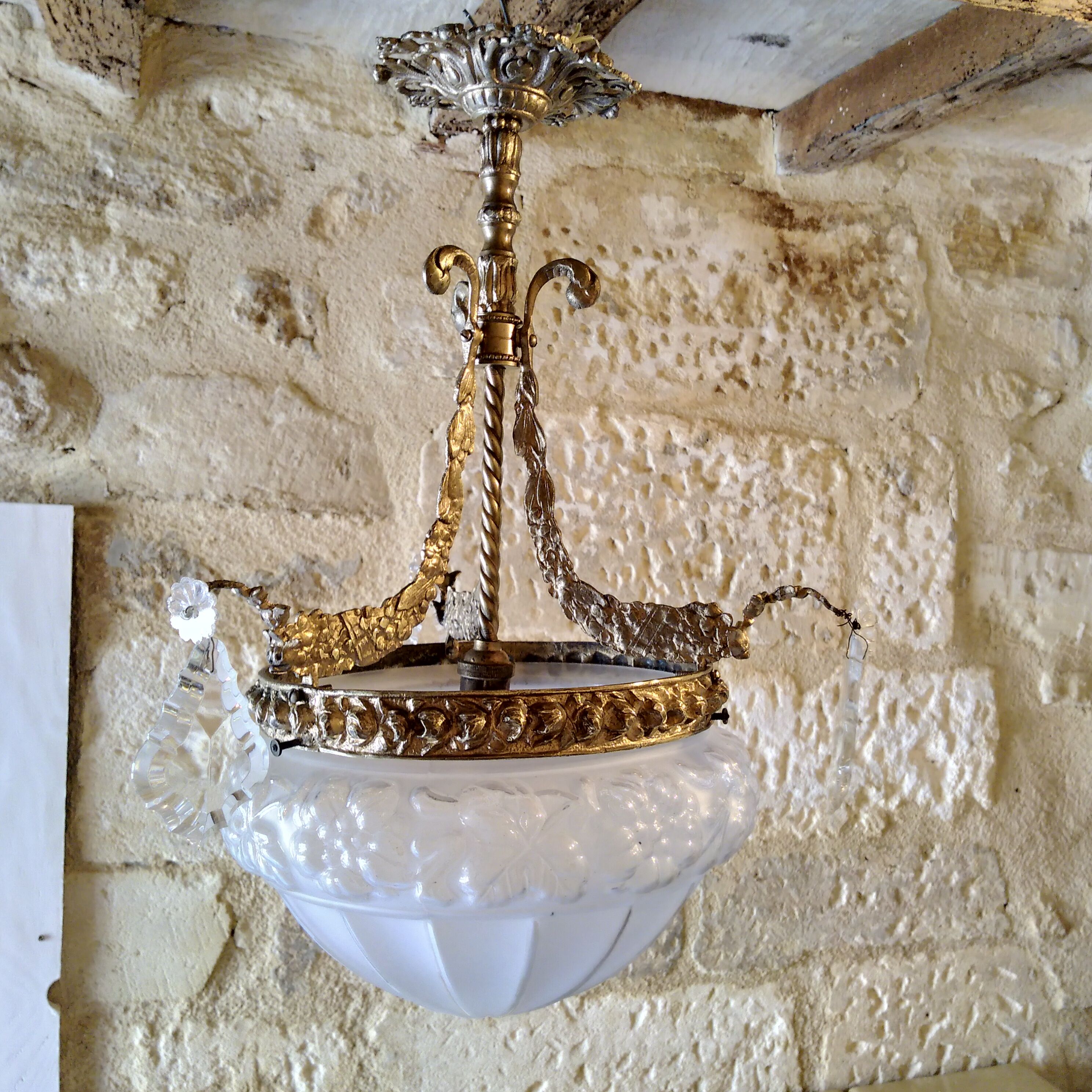 Bronze shell chandelier 1900