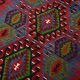 Geometric Blue & Green Vintage Kilim Rug, 154x305Cm