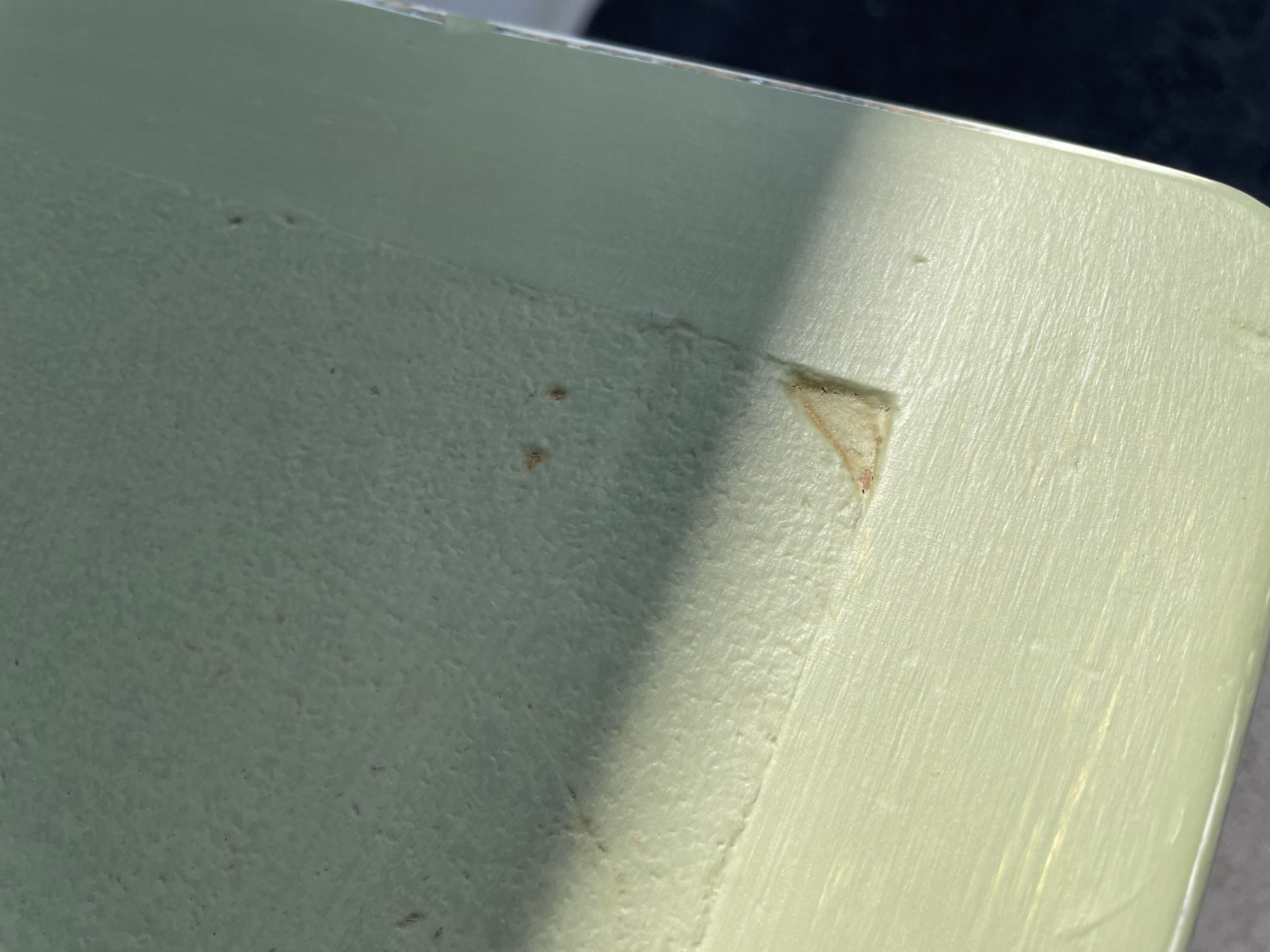 Patinated green baluster table