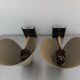 Pair of perforated metal horn wall lights