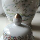 Vase with handcrafted Asian style porcelain lid