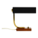 Beautiful small Mid Century Modern metal and brass table lamp with teak bas