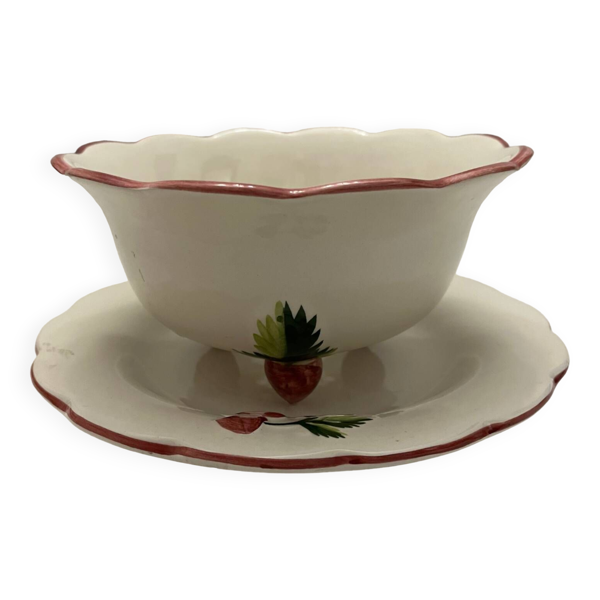 Earthenware draining salad bowl