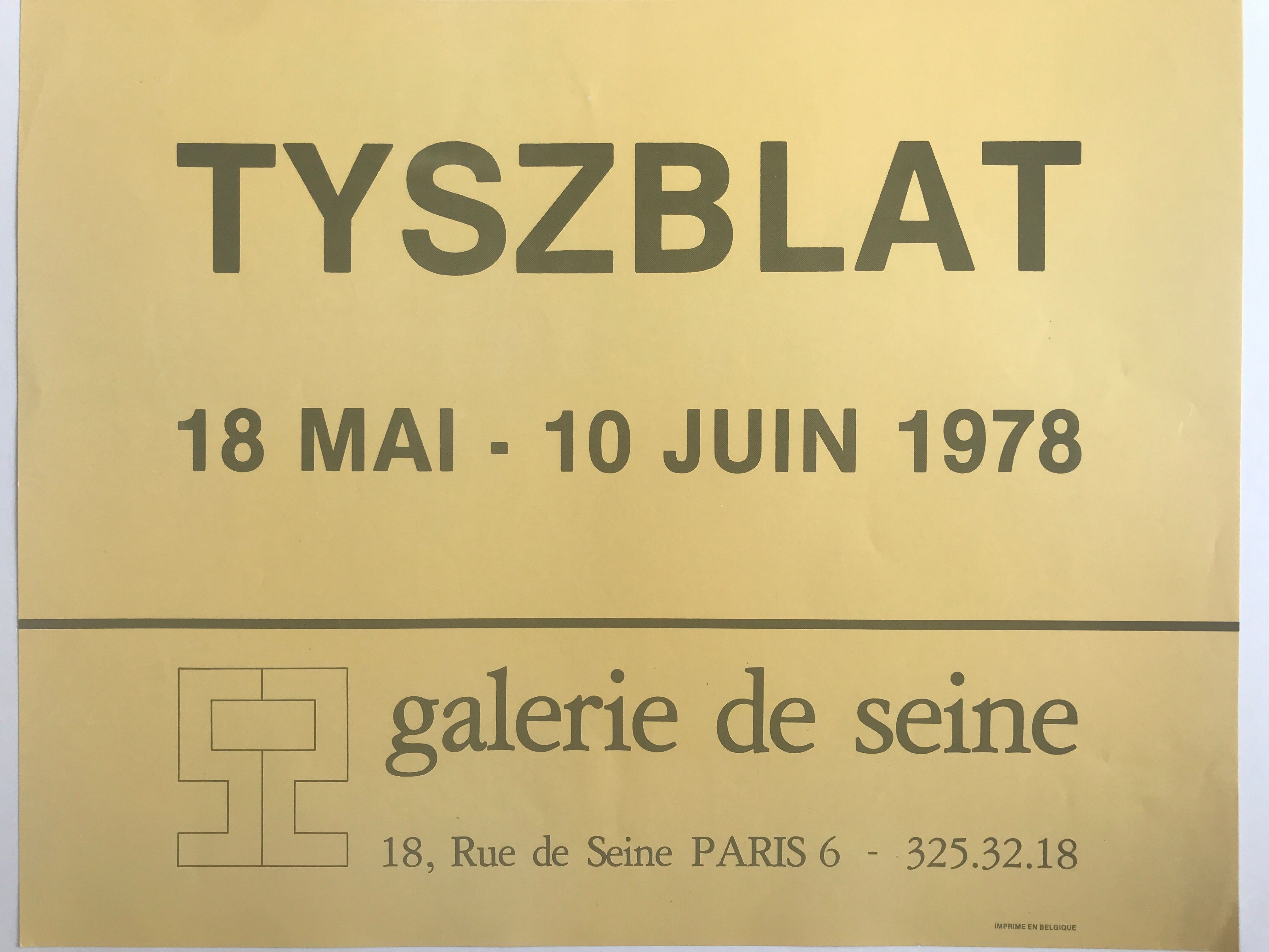 Original poster by Michel TYSZBLAT, Galerie de Seine, 1978