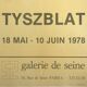Original poster by Michel TYSZBLAT, Galerie de Seine, 1978