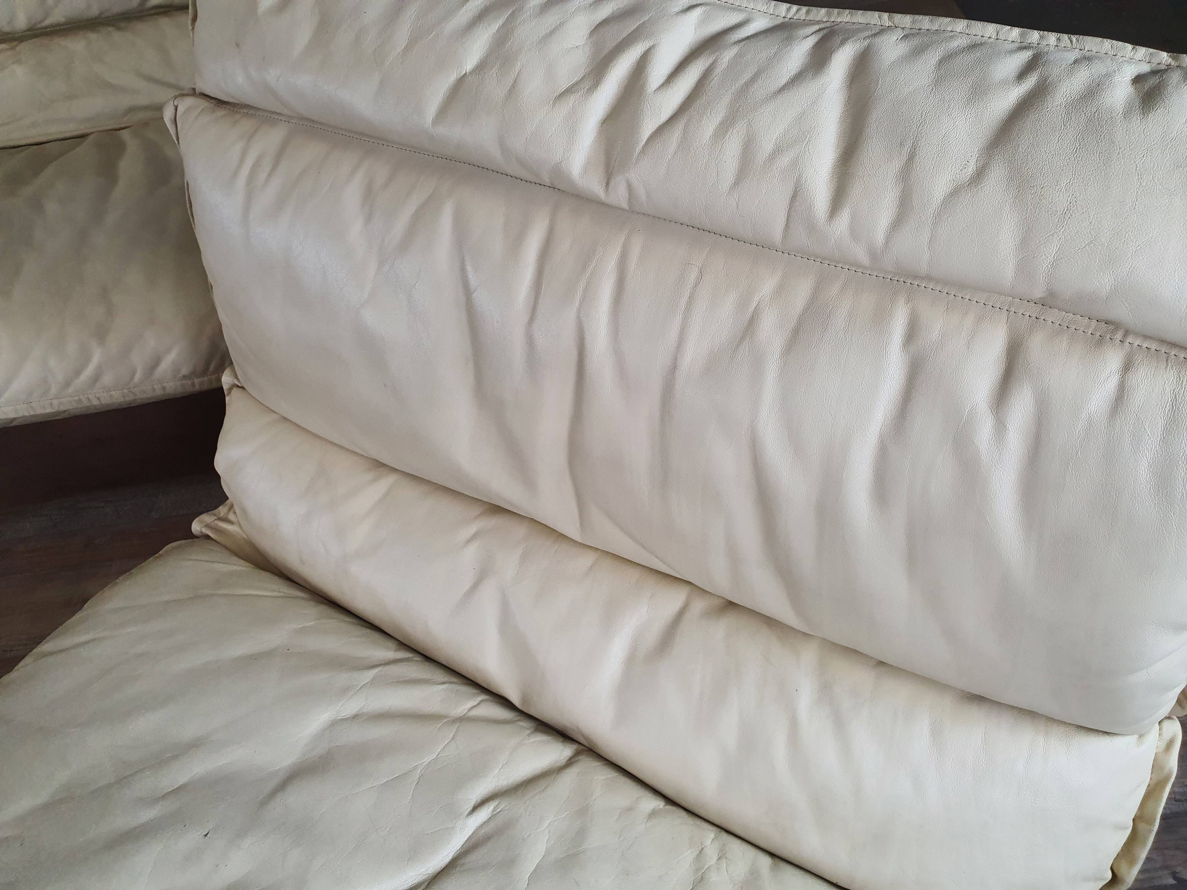 Modular sofa in leather and suede