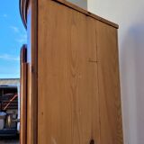 Encoignure armoire d'angle vitré en merisier ancienne 1900s