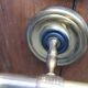 Pair of vintage Lunel house wood and brass wall lights