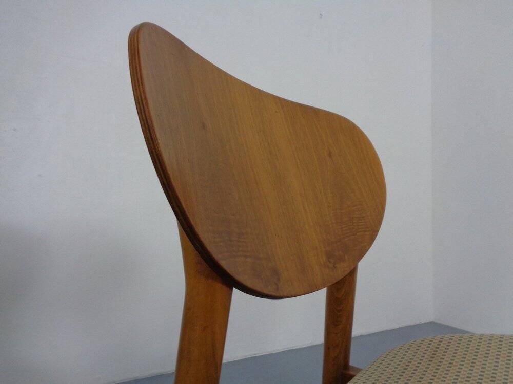Dining Chairs in Walnut & Beech, 1960s, Set of 3