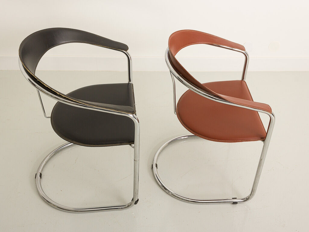Canasta chair in Italian leather by Arrben, 197 years