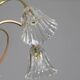 Art Deco Murano Glass and Brass Chandelier, 6 light, 1950